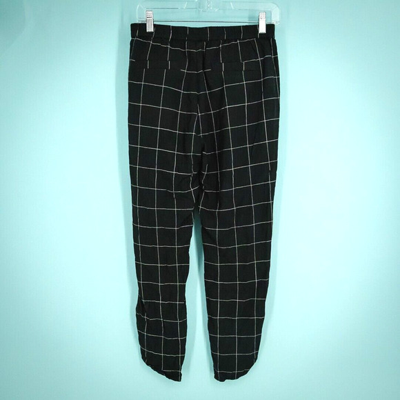 Marine Layer Size Small S Re-spun Allison Black Windowpane Plaid Print Pull On S - Picture 4 of 8